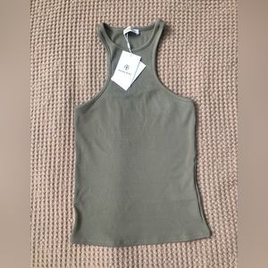 Anine Bing Morgan Top, L, Sage Green